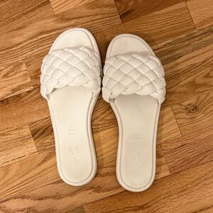 Seychelles White Braided Slide Sandals